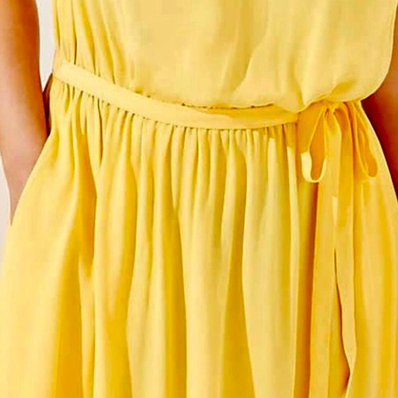 Loft Plus Size NWT Yellow Floral Ruffle Dress Women Various - Picture 13 of 14